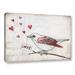 Red Barrel Studio® 'Love Birds II Love' - Painting Print Canvas in Gray/Red | 8 H x 12 W x 2 D in | Wayfair 786BAF3588E945A28C2BC17B64151F24