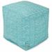 Wrought Studio™ Glassell Small Outdoor Ottoman w/ Cushion, Polyester in Blue | 17 H x 17 W x 17 D in | Wayfair AD4DC256BB9644818E1D74CADAF5EE65