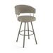 Brayden Studio® Fossett Swivel Bar & Counter Stool Upholstered/Metal in Gray/Brown | 39.13 H x 22 W x 23.5 D in | Wayfair