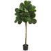 Charlton Home® 84" Artificial Fiddle Leaf Fig Tree in Planter Silk/Plastic | 60 H x 24 W x 22 D in | Wayfair 101A09D566264E1AAE44B1F835F983D0