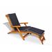 Rosecliff Heights Webrook Streamer Outdoor Teak Lounger Wood/Solid Wood in Brown/White | 34 H x 23 W x 65 D in | Wayfair