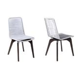 AllModern Kitty Patio Dining Chair Wood in Gray/Black/Brown | 34.65 H x 17.72 W x 22.44 D in | Wayfair 93DB584B5DAC419EBFBC8FE7651888B5