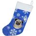 The Holiday Aisle® Winter Snowflakes Christmas Stocking Polyester in Blue | 18 H x 13.5 W in | Wayfair D27D9BE3B8504262887426F47FEF3E6C