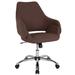 Wade Logan® Asbiel Home & Office Mid-Back Office Chair w/ Wrap Style Arms Upholstered/Metal in Brown | 39.25 H x 27 W x 27 D in | Wayfair