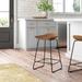 Wade Logan Kemal Solid Wood 24" Counter Stool Wood/Metal in Gray/Brown | 24 H x 16 W x 16 D in | Wayfair E851801217C04127BD7A4C960BFFB4C4