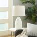 Highland Dunes Shutt 28" Table Lamp Set Resin/Linen in White | 28 H x 8 W x 8 D in | Wayfair COGR5893 29778230
