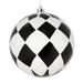 The Holiday Aisle® Ball w/ White Diamond Glitter Christmas Ornament Plastic in Black | 4 H x 4 W x 4 D in | Wayfair