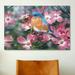 Ebern Designs Decorative 'Bluebird Pink Dogwood' by William Vanderdasson Graphic Art on Canvas in Green/Orange/Pink | 8 H x 12 W in | Wayfair