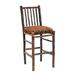 Loon Peak® Cleary 30" Bar Stool Wood/Upholstered/Leather/Genuine Leather in Brown | 47 H x 20 W x 22 D in | Wayfair