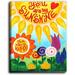Harriet Bee 'You Are My Sunshine Floral' Painting Print on Wrapped Canvas in Green/Orange/Pink | 14 H x 11 W x 1 D in | Wayfair
