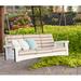 Rosecliff Heights Omar Porch Swing Wood/Solid Wood in White | 79 W x 36 D in | Wayfair 7A9BDC1164CD479E908DF18D7817929A