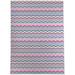 White 24 x 0.08 in Area Rug - Ebern Designs Lisco Chevron Blue/Pink/Green Area Rug Polyester | 24 W x 0.08 D in | Wayfair