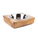 Tucker Murphy Pet™ Risner Raised Dog Single Elevated Feeder Wood (durable & stylish)/Metal/Stainless Steel (easy to clean) in Brown | Wayfair