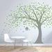 Zoomie Kids Large Windy Tree w/ Birdhouse Wall Decal Vinyl in Brown/Gray/Green | 77 H x 108 W in | Wayfair 95B25D208A4C45889323712BC9177776