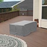 Rebrilliant Outdoor Protective Wicker Water Resistant Patio Table Cover in Gray | 18 H x 48 W x 24 D in | Wayfair TKC020WC-CTREC-GRY