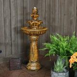 Fleur De Lis Living Rueda Resin Solar ed on Fountain w/ Light in Orange | 42.5 H x 19.5 W x 19.5 D in | Wayfair 04A29B49AE6E480BA6AF31A9ED4760DD
