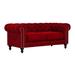 Willa Arlo™ Interiors Ashwin 72" Rolled Arm Chesterfield Sofa w/ Reversible Cushions Velvet, Metal in Red | 31 H x 72 W x 42.5 D in | Wayfair