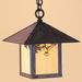 Millwood Pines McLoud 1-Light Outdoor Hanging Lantern Glass/Metal in Brown | 13.63 H x 12 W x 12 D in | Wayfair 2526311C5F0B46768887917067D8057C