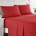 Latitude Run® Bruyn Double Brushed Hotel Luxury Sheet Set w/ Extra Soft Sheets & Pillowcases Microfiber/Polyester in Red | Full | Wayfair