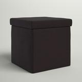 Ebern Designs 14.96" Wide Faux Leather Square Storage Ottoman Faux Leather | 14.96 H x 14.96 W x 14.96 D in | Wayfair