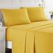 Latitude Run® Bruyn Double Brushed Hotel Luxury Sheet Set w/ Extra Soft Sheets & Pillowcases Microfiber/Polyester in Yellow | Full XL | Wayfair