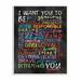 Zoomie Kids Balsamo I Want You to Be You Inspirational Phrases Colorful Word Design Wood in Brown | 15 H x 10 W in | Wayfair