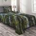 East Urban Home Nature Forrest Microfiber Rustic Coverlet/Bedspread Set Microfiber in Green | Twin Coverlet + 1 Sham | Wayfair