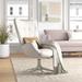 Balloon Chair - Latitude Run® Jaysian 69.08Cm Wide Swivel Balloon Chair Linen/Fabric in White | 39.8 H x 27.2 W x 26.57 D in | Wayfair