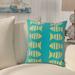 Bay Isle Home™ Something's Fishy Outdoor Rectangular Pillow Cover & Insert Polyester/Polyfill blend in Blue | 16 H x 16 W x 6 D in | Wayfair