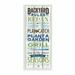 Ebern Designs 'Backyard Rules Word Family Wood Textured Word Design' Graphic Art on Canvas in Blue/Green | 0.5 D in | Wayfair