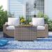 Sol 72 Outdoor™ Dayse Rattan Wicker Fully Assembled 2 - Person Seating Group w/ Cushions in Gray | Wayfair ROHE2789 40650043