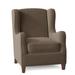 Wingback Chair - Fairfield Chair Wright 31" Wide Slipcovered Wingback Chair Leather/Fabric in Green/Brown | 40 H x 31 W x 36.5 D in | Wayfair