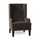 Wingback Chair - Everly Quinn Searle 30" Wide Tufted Wingback Chair Fabric in Gray | 48 H x 30 W x 34 D in | Wayfair