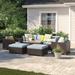 Lark Manor™ Anishia 6 Piece Sofa Seating Group w/ Cushions Synthetic Wicker/All - Weather Wicker/Wicker/Rattan | 25 H x 91 W x 31.5 D in | Outdoor Furniture | Wayfair