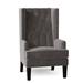 Wingback Chair - Everly Quinn Searle 30" Wide Tufted Wingback Chair Fabric in Gray/Brown | 48 H x 30 W x 34 D in | Wayfair