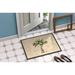 Bay Isle Home™ Enright Palm Tree Non-Slip Indoor Door Mat Synthetics in White | 18 W x 27 D in | Wayfair 760676DAD30D432CB34343A66299B9A3