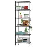 Rebrilliant Augustine 6-Shelf Adjustable Storage Shelving Unit Steel Organizer Wire Rack w/ Hooks, Leveling Feet Wire/Metal in Black | Wayfair