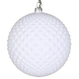 The Holiday Aisle® Flocked Durian Ball Ornament Plastic in White | 4 H x 4 W x 4 D in | Wayfair DEFDA3DFB9E846ADB422BA3AD3B99BE0