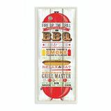 Ebern Designs 'Grill BBQ Kitchen Yard Wood Textured Word Design' Graphic Art on Canvas in Brown/Red/White | 0.5 D in | Wayfair