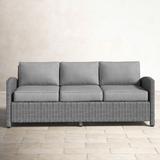 Birch Lane™ Lawson 80.5" Wide Outdoor Wicker Patio Sofa w/ Cushions Wicker/Rattan in Gray | 32.5 H x 80.5 W x 31.75 D in | Wayfair