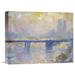 Vault W Artwork 'Charing Cross Bridge' by Claude Monet Painting Print on Wrapped Canvas in Blue/Pink/Yellow | 12.88 H x 16 W x 1.5 D in | Wayfair
