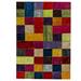 Blue/Red 62 x 0.38 in Area Rug - Hokku Designs Bakary Geometric Hand Knotted Wool Yellow/Blue/Red Area Rug Wool | 62 W x 0.38 D in | Wayfair