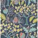 Dakota Fields Clare Garden Semi-Gloss 18' L x 20.5" W Peel & Stick Wallpaper Roll Vinyl in Blue/Yellow | 20.5 W in | Wayfair