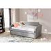 Wildon Home® Cybil Twin Daybed w/ Trundle Upholstered/Polyester/Linen in Gray | 36.86 H x 42.51 W x 83.27 D in | Wayfair