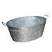 Gracie Oaks Selin Embossed Design Oval Shape Galvanized Steel Beverage Tub Metal in Gray | 9 H x 15 W x 21 D in | Wayfair