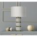 Everly Quinn The Hemlock 26.25" Table Lamp Linen/Concrete/Metal in Gray/White/Yellow | 26.25 H x 15.5 W x 15.5 D in | Wayfair
