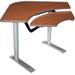 Symple Stuff 59" L Armstrong Height Adjustable Training Table w/ Modesty Panel Metal in Red | 50 H x 59 W x 42 D in | Wayfair