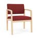 Lesro Lenox Wood 24.5" W Fabric Seat Waiting Room Chair w/ Wood Frame Wood in Red/Pink/Blue | 32 H x 24.5 W x 25.5 D in | Wayfair LW1201.WMY-01PPIB