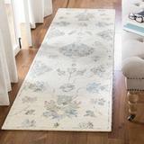 Gray 27 x 0.28 in Indoor Area Rug - Bungalow Rose Oriental Handmade Tufted Wool Blue/Brown Area Rug Cotton/Wool | 27 W x 0.28 D in | Wayfair