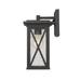 Beachcrest Home™ Thorpe Black Seeded Glass Outdoor Wall Lantern Aluminum/Glass/Metal in Black/Gray | 12.25 H x 6 W x 7.25 D in | Wayfair